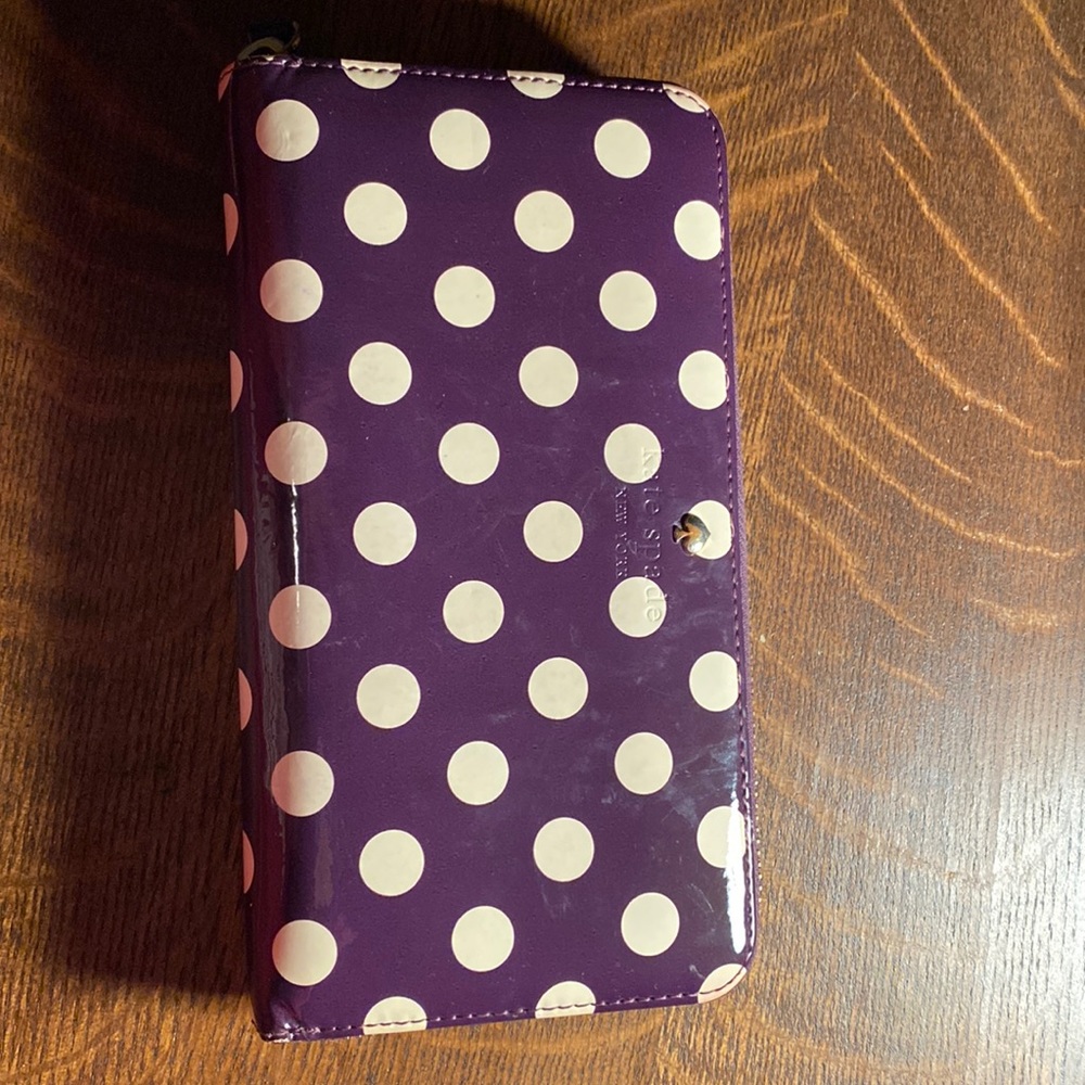 Kate spade cute purple polka dot wallet